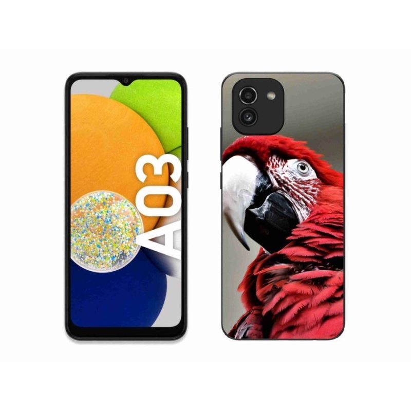Gél tok mmCase mobiltelefonhoz Samsung Galaxy A03 - papagáj ara piros