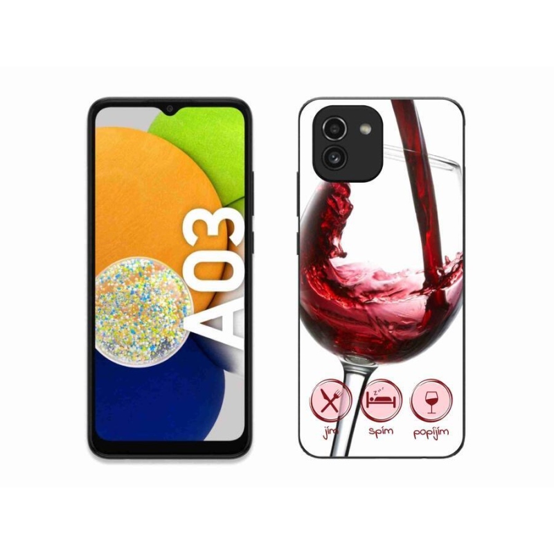 Gél tok mmCase mobiltelefonhoz Samsung Galaxy A03 - borospohár piros