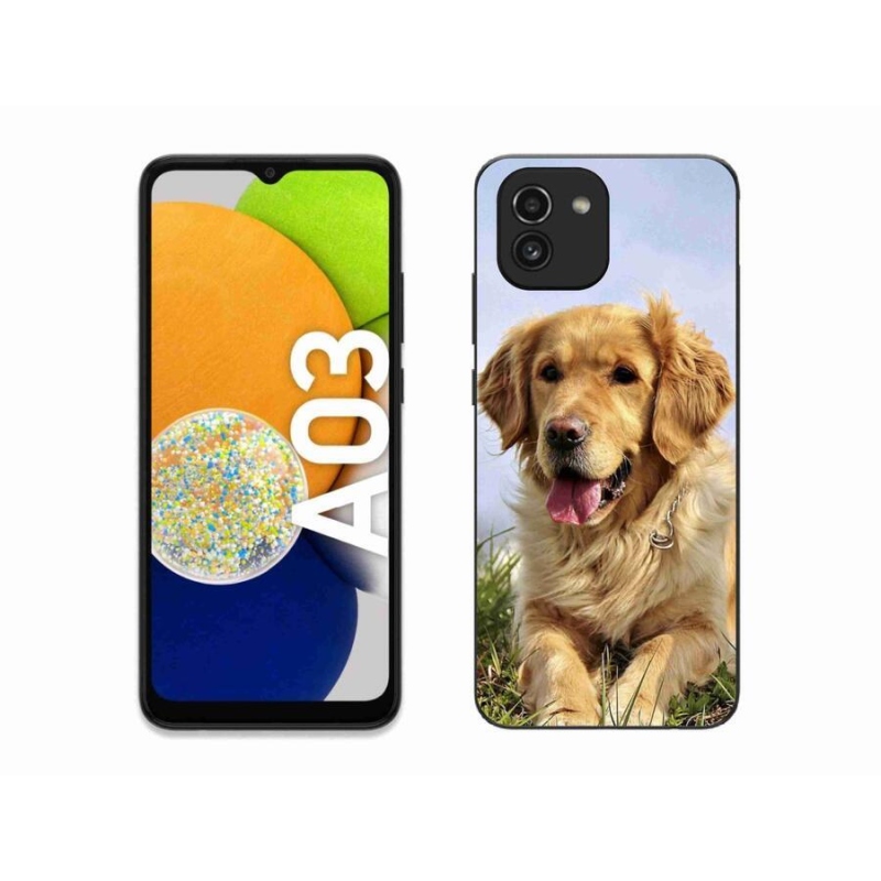 Gél tok mmCase mobiltelefonhoz Samsung Galaxy A03 - arany retriever