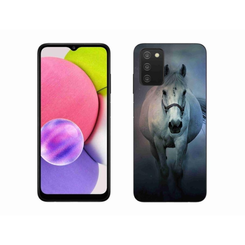 Gél tok mmCase Samsung Galaxy A03s (166,6 x 75,9 x 9,1) - futó fehér ló