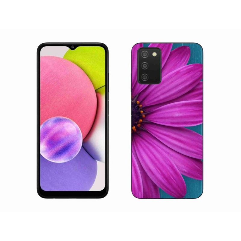 Gél tok mmCase mobiltelefonhoz Samsung Galaxy A03s (166.6 x 75.9 x 9.1) - lila margaréta