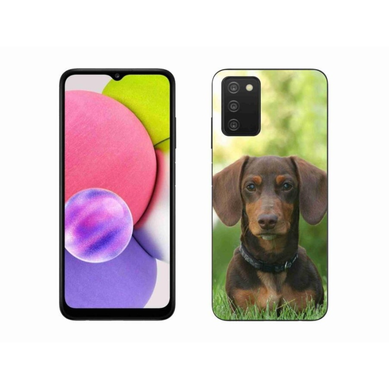 Gél tok mmCase mobiltelefonhoz Samsung Galaxy A03s (166.6 x 75.9 x 9.1) - barna tacskó