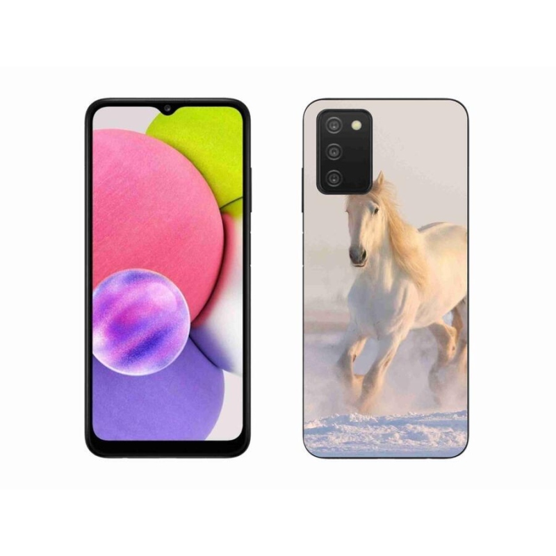Gél tok mmCase mobil Samsung Galaxy A03s (166.6 x 75.9 x 9.1) - ló a hóban
