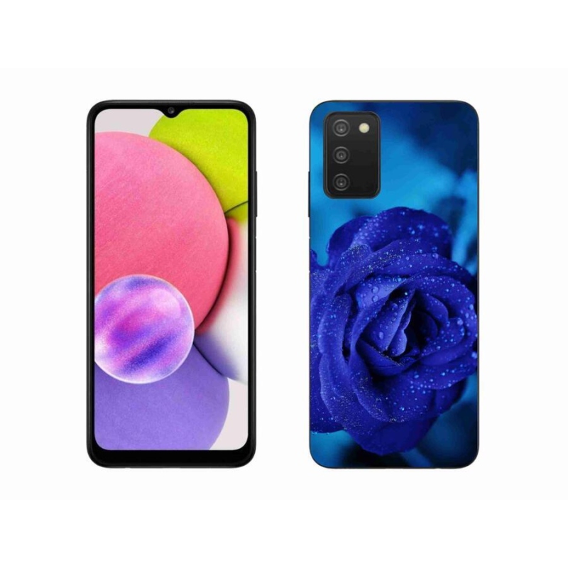 Gél tok mmCase Samsung Galaxy A03s (166.6 x 75.9 x 9.1) - kék rózsa