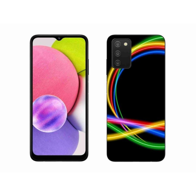 Gél tok mmCase mobiltelefonhoz Samsung Galaxy A03s (166,6 x 75,9 x 9,1) - neon körök