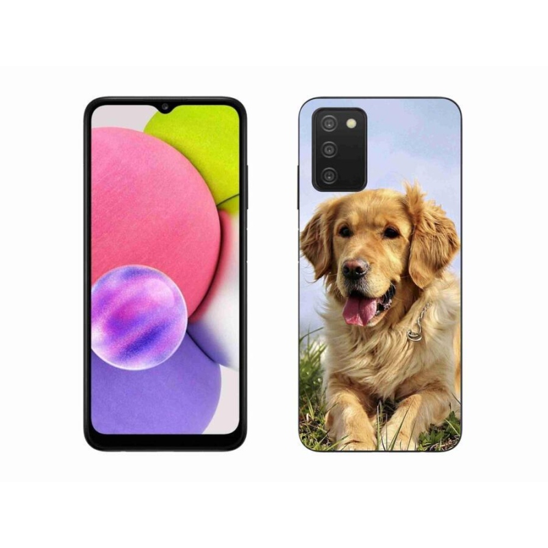 Gél tok mmCase mobiltelefonhoz Samsung Galaxy A03s (166.6 x 75.9 x 9.1) - golden retriever