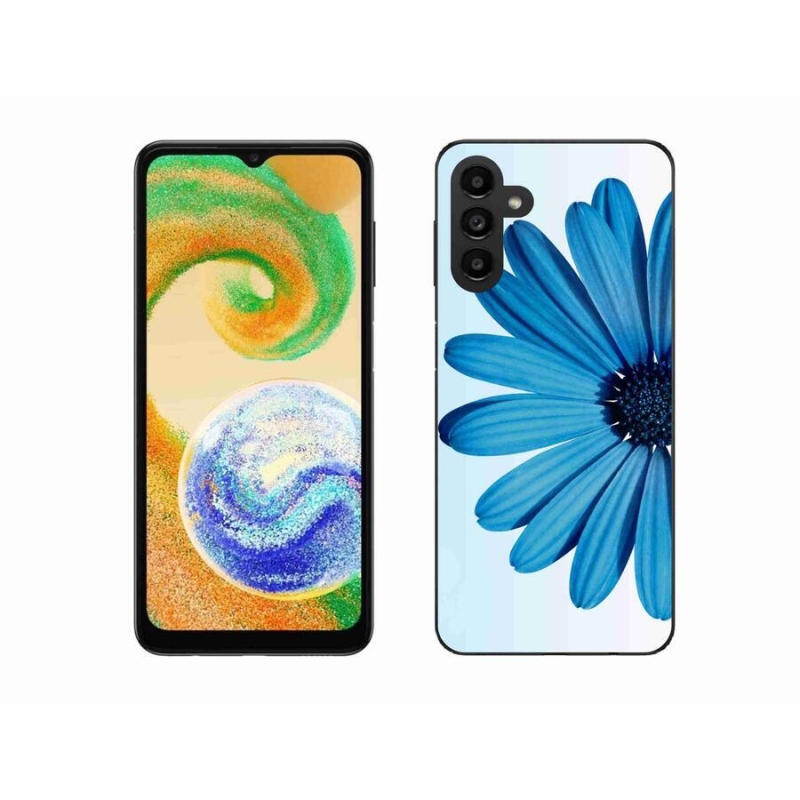 Gél tok mmCase mobiltelefonhoz Samsung Galaxy A04s (164.7x76.7x9.1mm) - kék margaréta