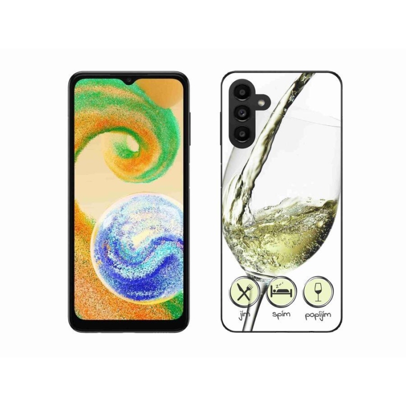 Gél tok mmCase mobiltelefonhoz Samsung Galaxy A04s (164.7x76.7x9.1mm) - borospohár fehér