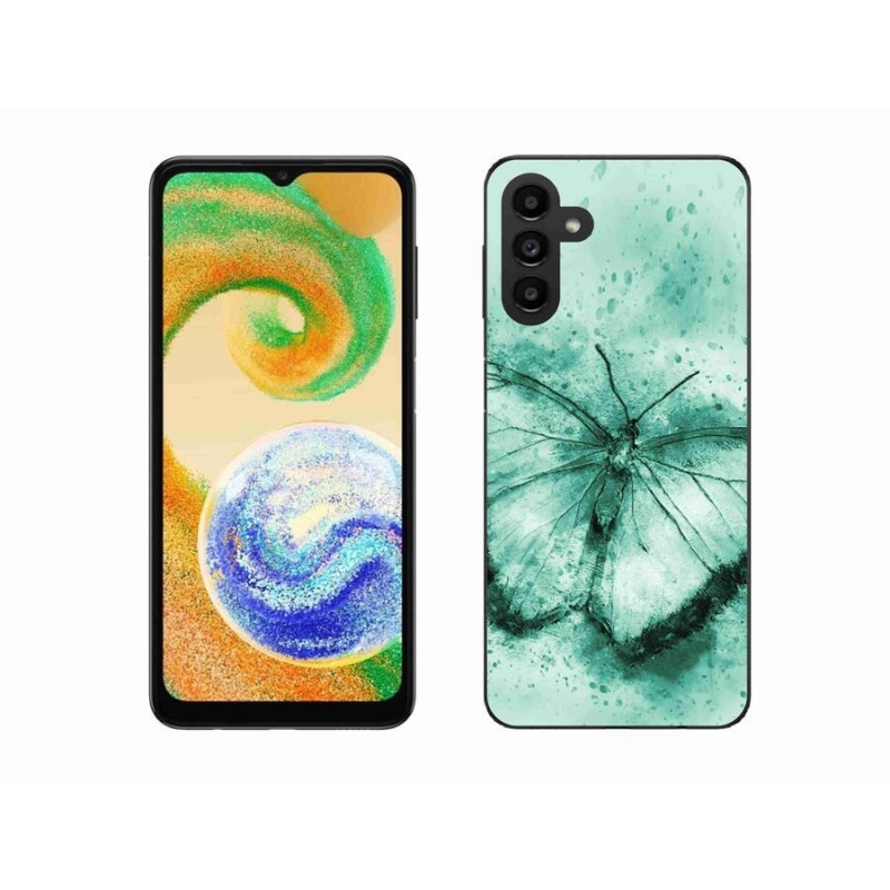 Gél tok mmCase mobiltelefonhoz Samsung Galaxy A04s (164.7x76.7x9.1mm) - zöld pillangó
