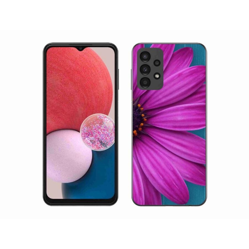 Gél tok mmCase a Samsung Galaxy A13 4G készülékhez - lila margaréta