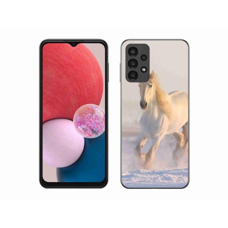 Gél tok mmCase a Samsung Galaxy A13 4G készülékhez - ló a hóban