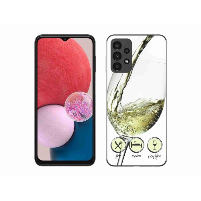 Gél tok mmCase mobiltelefonhoz Samsung Galaxy A13 4G - borospohár fehér