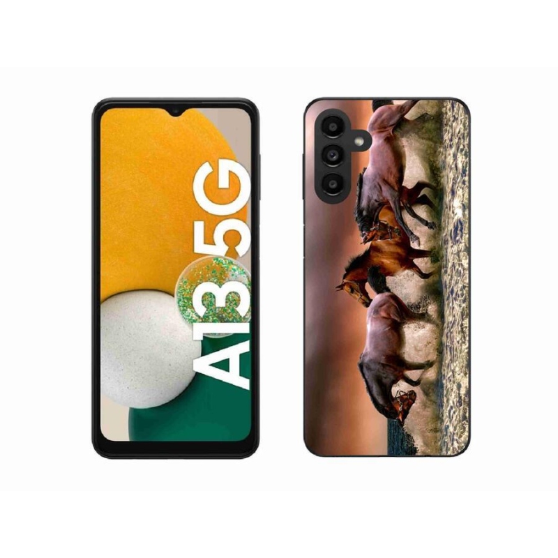 Gél tok mmCase a Samsung Galaxy A13 5G készülékhez - lovak 1