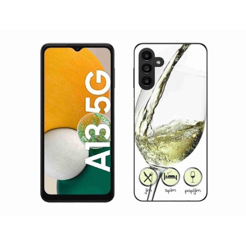 Gél tok mmCase mobiltelefonhoz Samsung Galaxy A13 5G - borospohár fehér