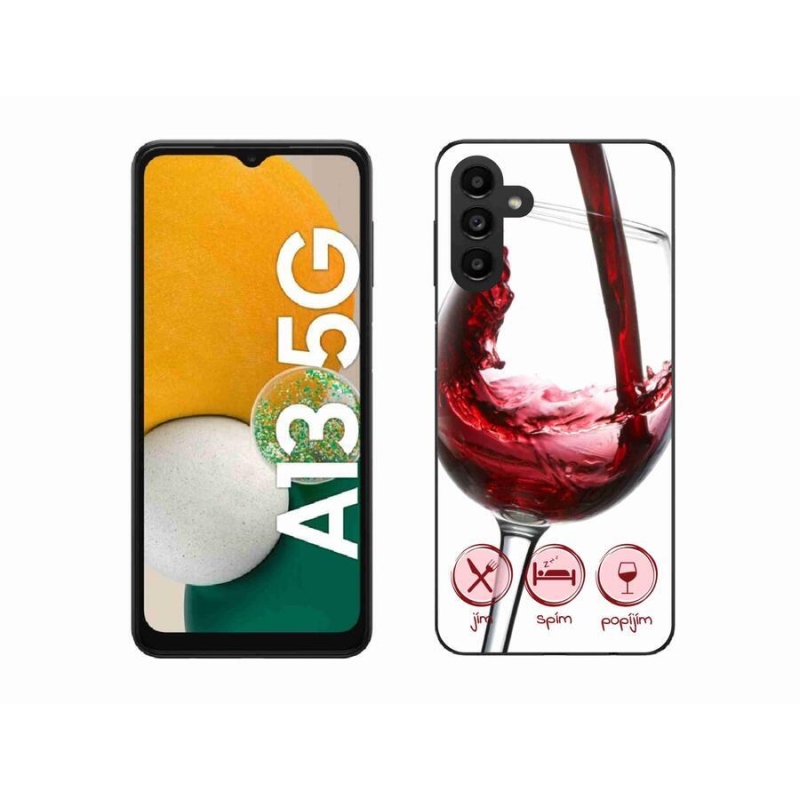 Gél tok mmCase mobiltelefonhoz Samsung Galaxy A13 5G - borospohár piros