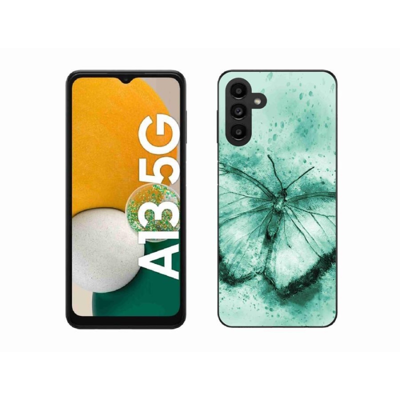 Gél tok mmCase a Samsung Galaxy A13 5G készülékhez - zöld pillangó