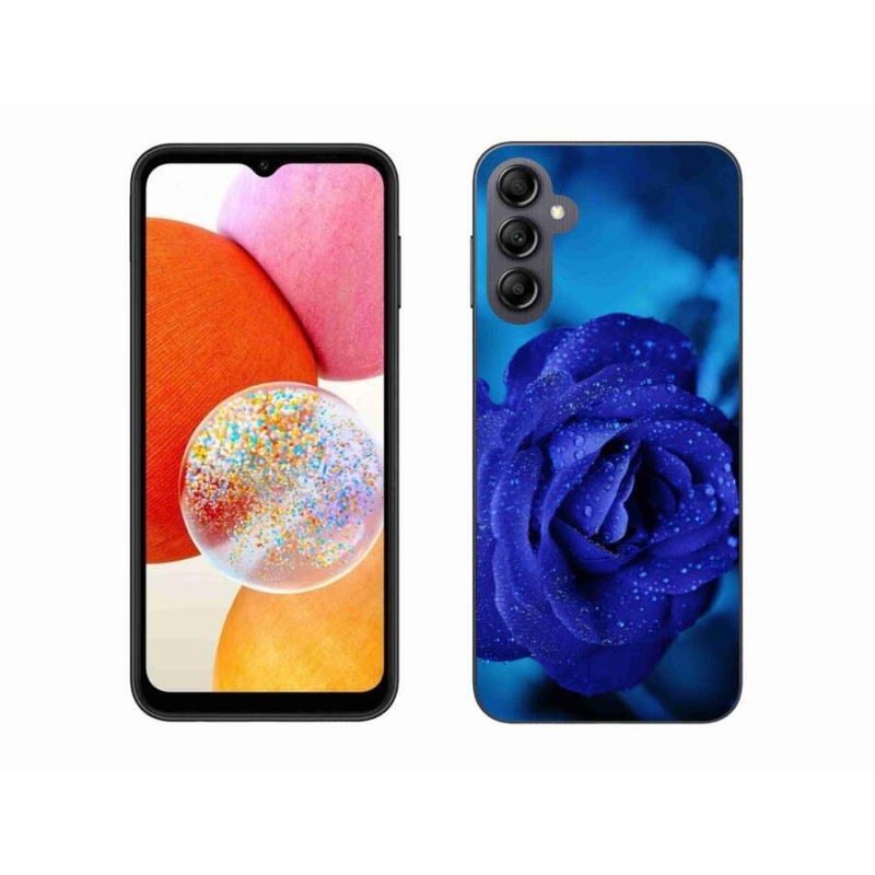 Gél tok mmCase Samsung Galaxy A14 4G/5G - kék rózsa