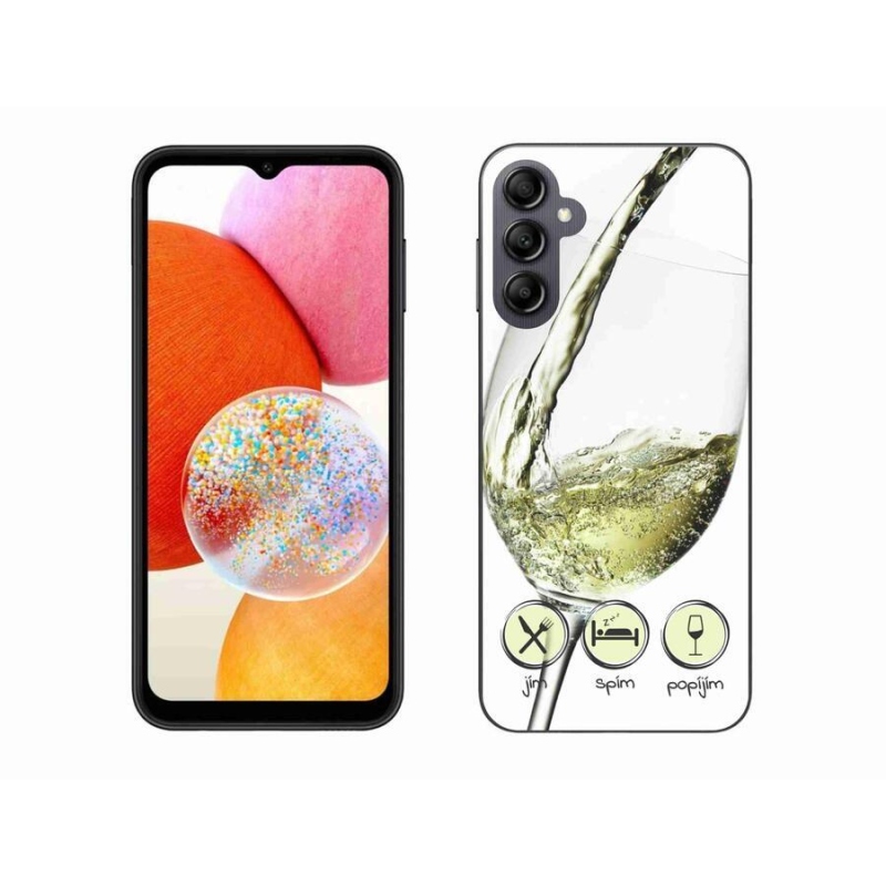 Gél tok mmCase a Samsung Galaxy A14 4G/5G készülékhez - borospohár fehér