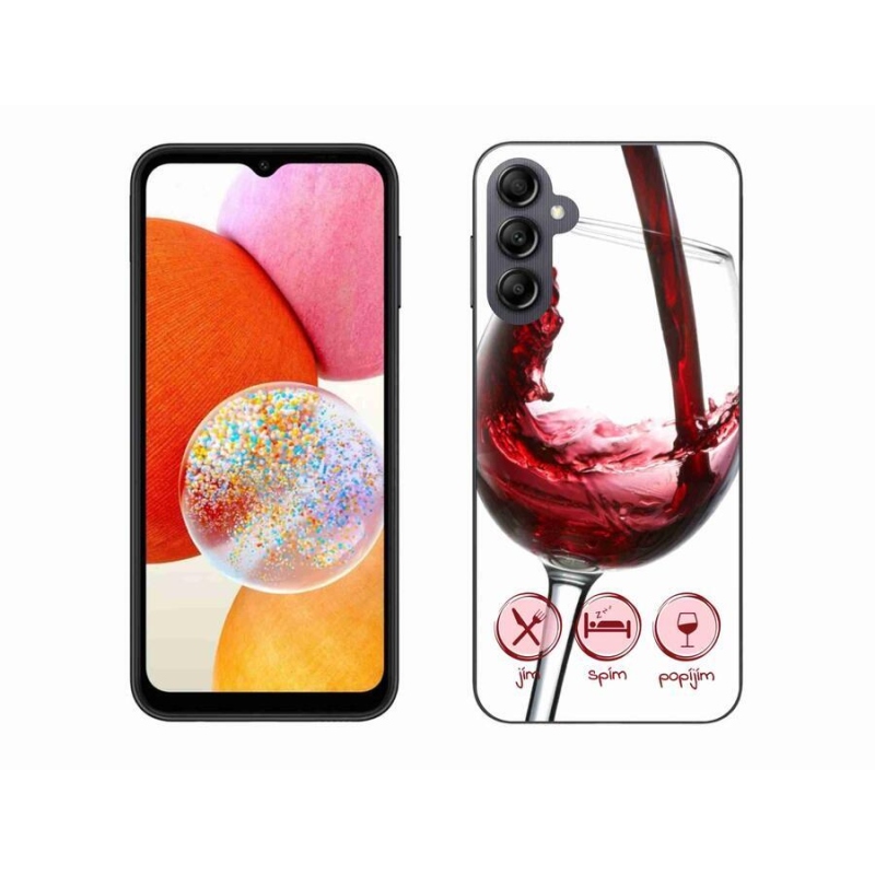 Gél tok mmCase a Samsung Galaxy A14 4G/5G készülékhez - borospohár piros