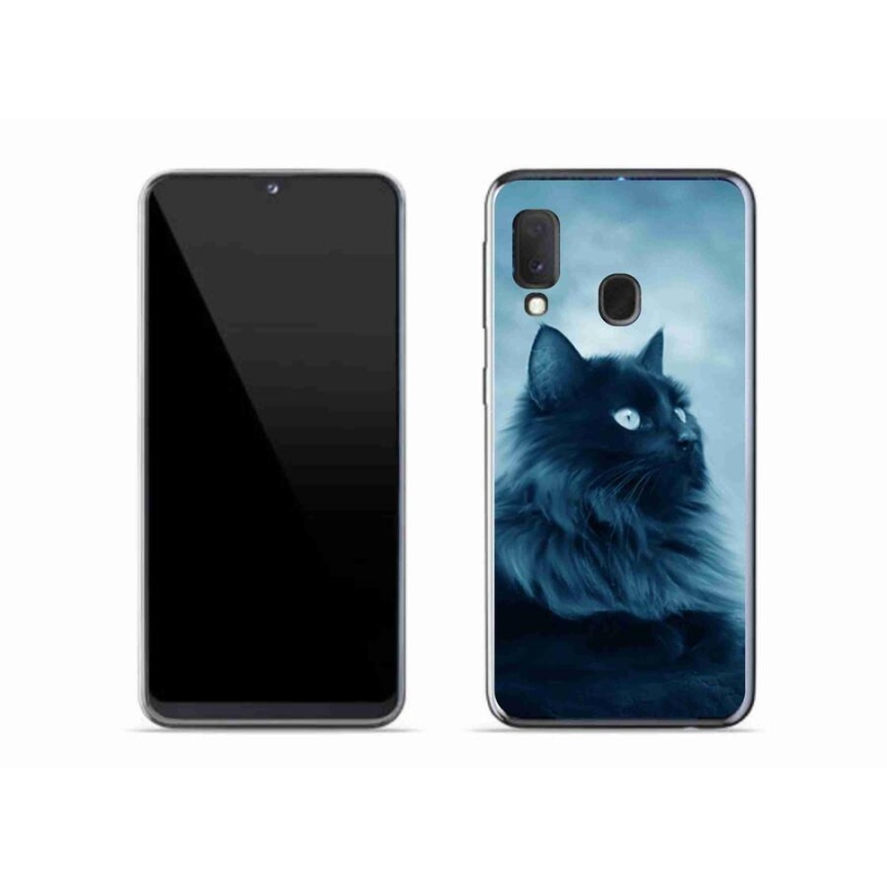 Gél tok mmCase a Samsung Galaxy A20e készülékhez - fekete macska 1