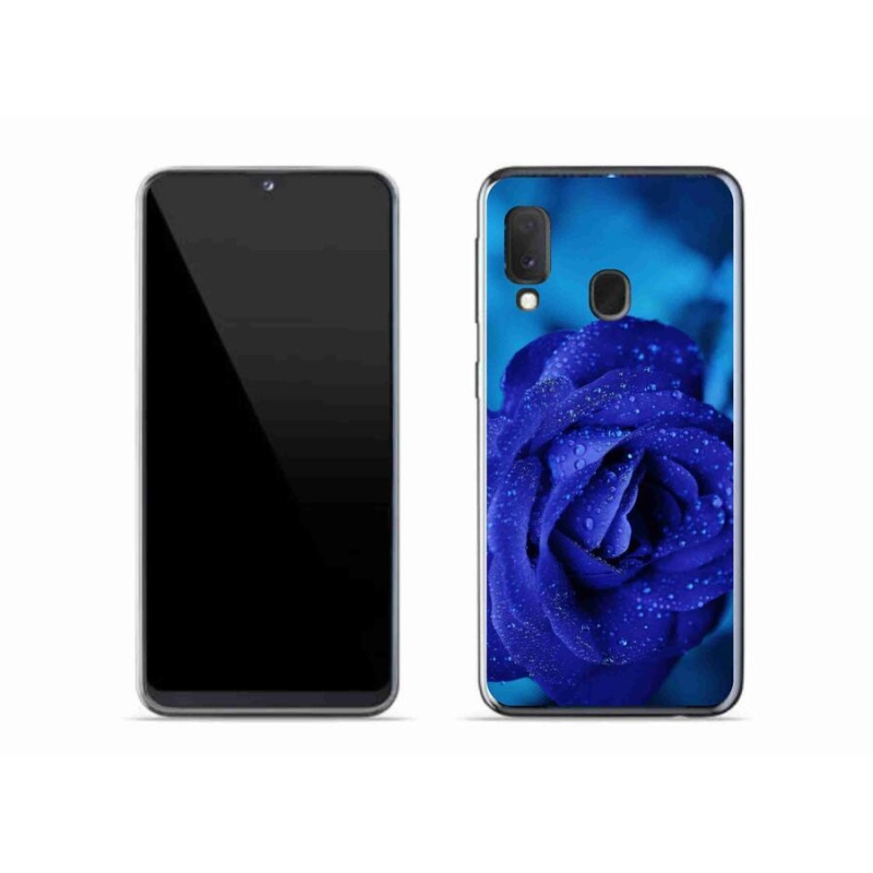 Gél tok mmCase Samsung Galaxy A20e készülékhez - kék rózsa