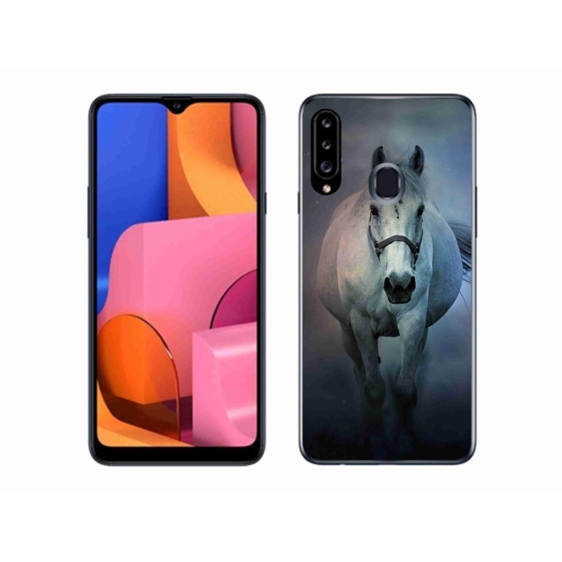 Gél tok mmCase Samsung Galaxy A20s készülékhez - futó fehér ló