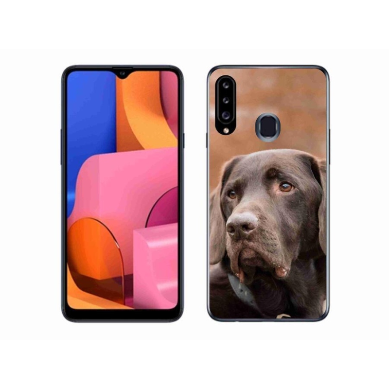 Gél tok mmCase Samsung Galaxy A20s készülékhez - barna labrador