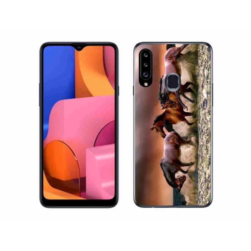 Gél tok mmCase mobiltelefonhoz Samsung Galaxy A20s - lovak 1