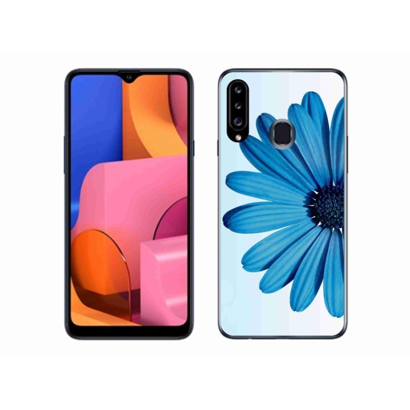 Gél tok mmCase Samsung Galaxy A20s készülékhez - kék margaréta
