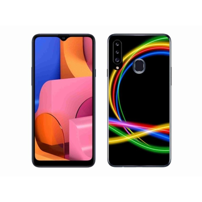 Gél tok mmCase Samsung Galaxy A20s készülékhez - neon körök