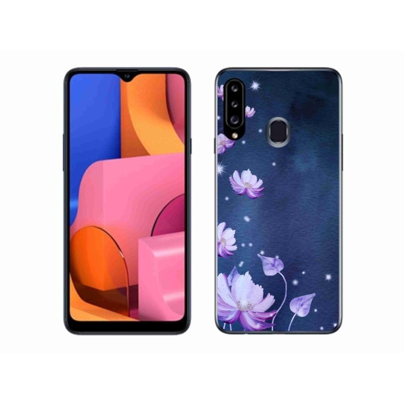 Gél tok mmCase mobiltelefonhoz Samsung Galaxy A20s - hulló virágok
