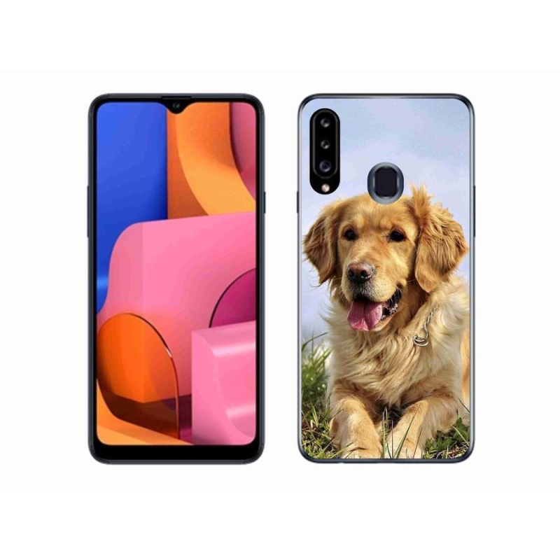Gél tok mmCase Samsung Galaxy A20s készülékhez - arany retriever