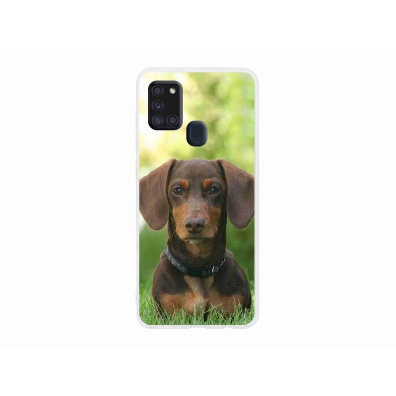 Gél tok mmCase Samsung Galaxy A21s készülékhez - barna tacskó