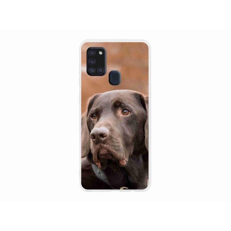 Gél tok mmCase Samsung Galaxy A21s készülékhez - barna labrador