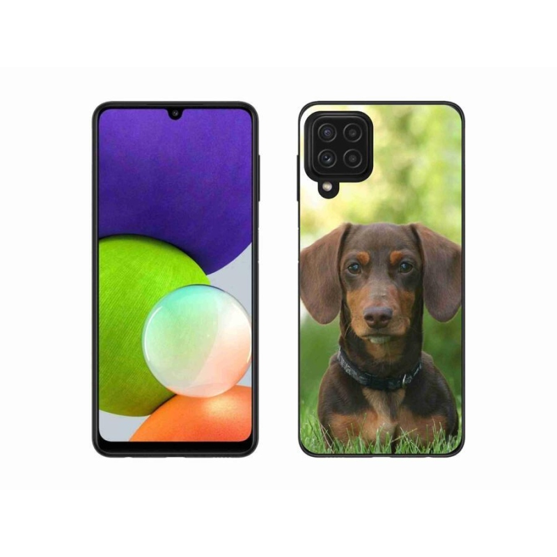 Gél tok mmCase a Samsung Galaxy A22 4G készülékhez - barna tacskó