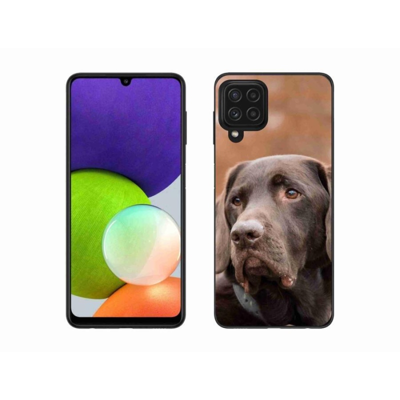 Gél tok mmCase a Samsung Galaxy A22 4G készülékhez - barna labrador