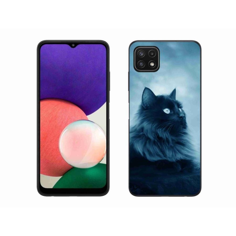 Gél tok mmCase Samsung Galaxy A22 5G - fekete macska 1