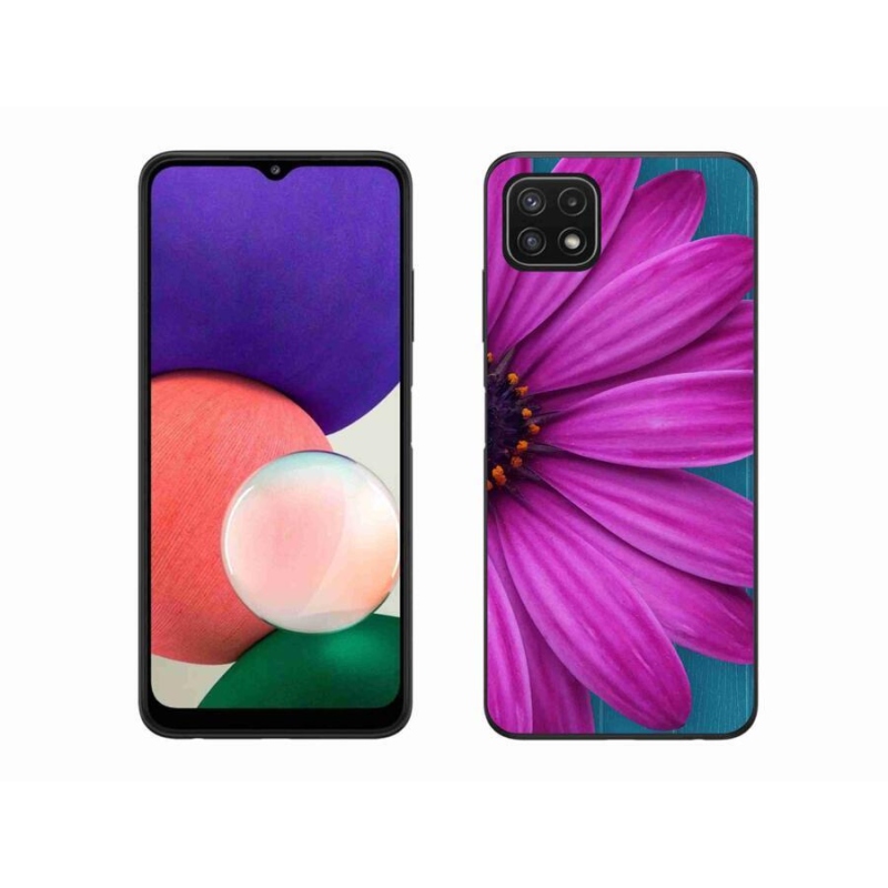 Gél tok mmCase a Samsung Galaxy A22 5G készülékhez - lila százszorszép