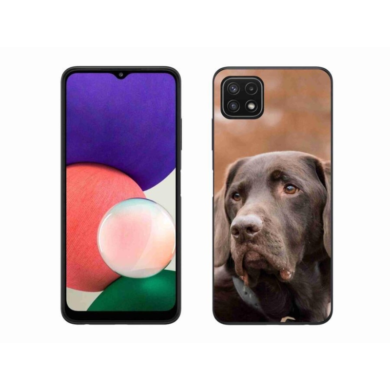 Gél tok mmCase a Samsung Galaxy A22 5G készülékhez - barna labrador