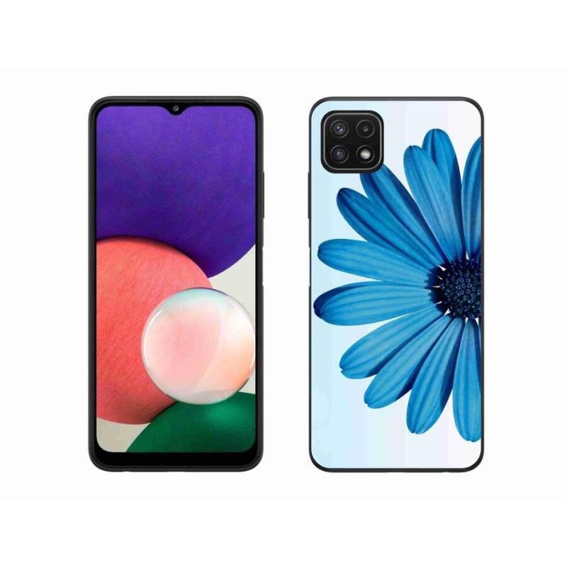 Gél tok mmCase a Samsung Galaxy A22 5G készülékhez - kék margaréta