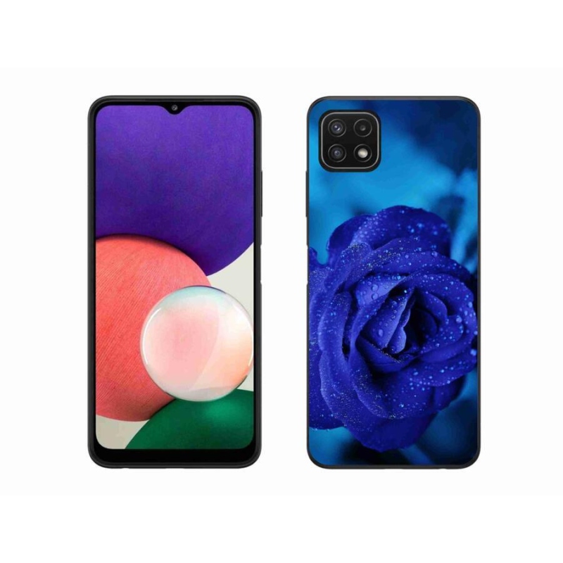 Gél tok mmCase Samsung Galaxy A22 5G - kék rózsa
