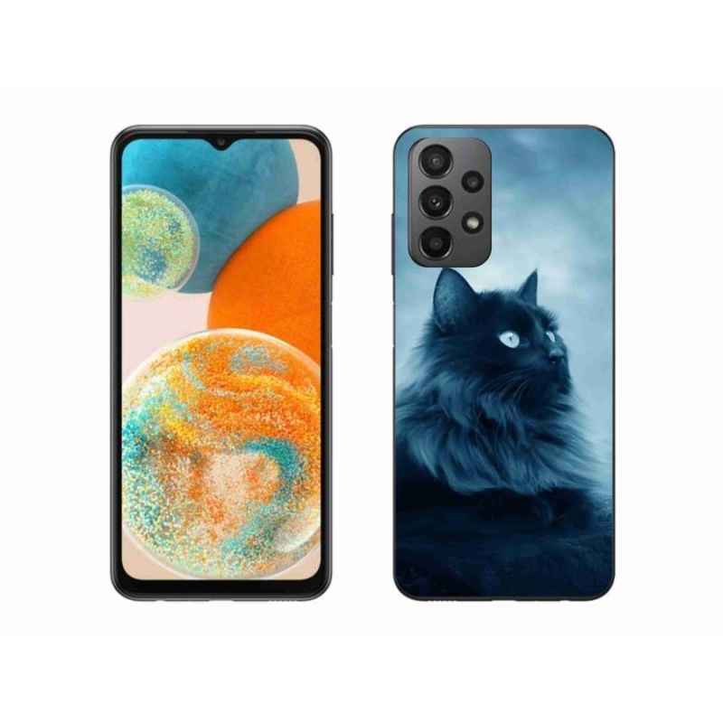 Gél tok mmCase a Samsung Galaxy A23 4G/5G készülékhez - fekete macska 1