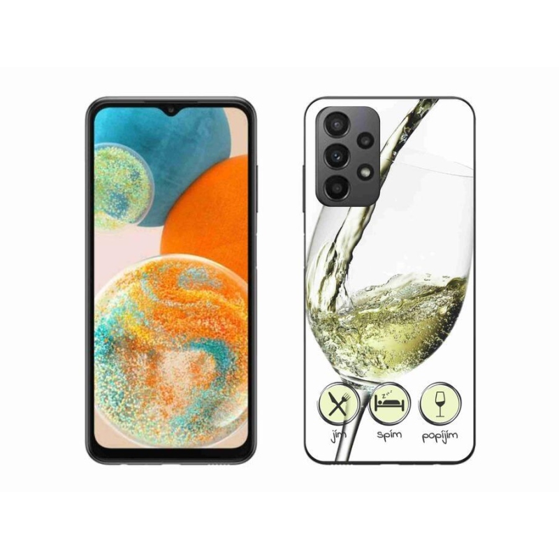Gél tok mmCase Samsung Galaxy A23 4G/5G készülékhez - borospohár fehér