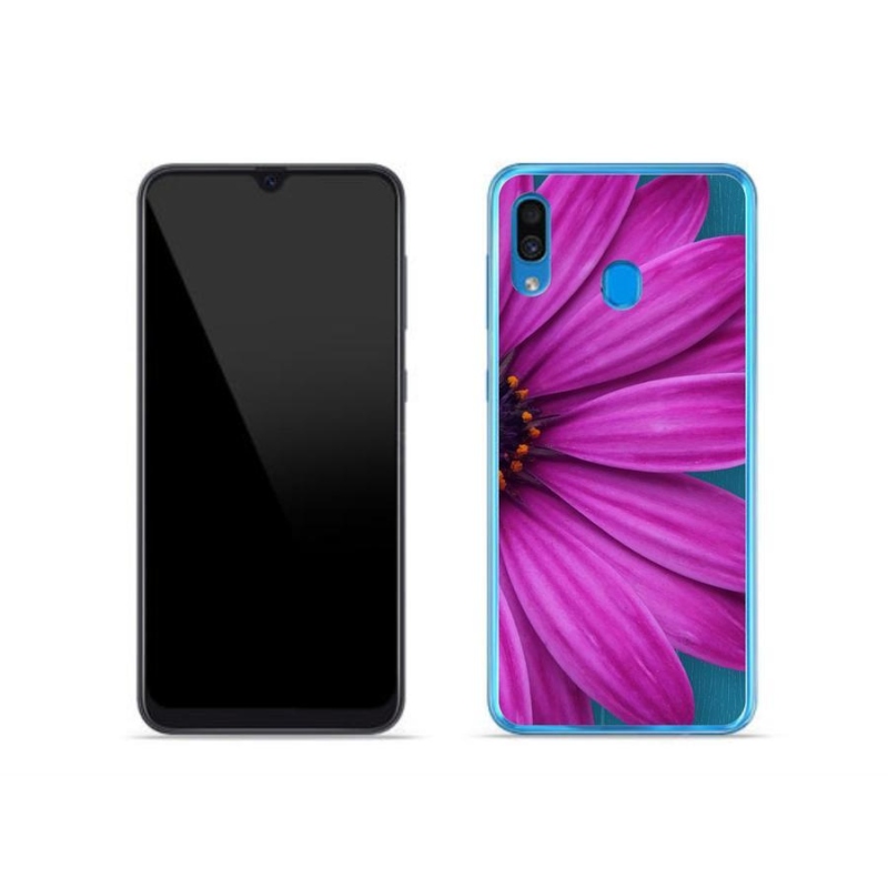 Gél tok mmCase mobiltelefonhoz Samsung Galaxy A30 - lila margaréta