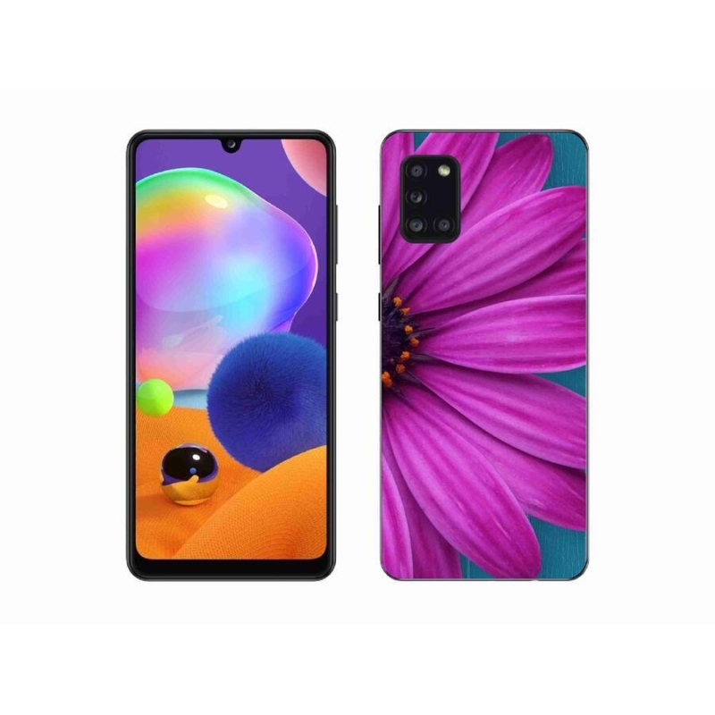 Gél tok mmCase mobiltelefonhoz Samsung Galaxy A31 - lila százszorszép