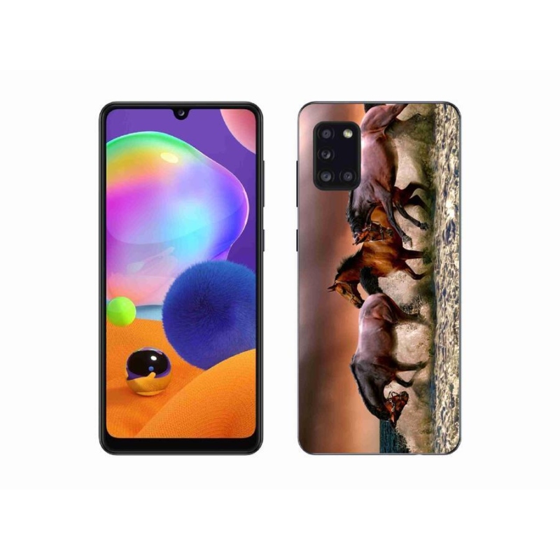 Gél tok mmCase mobiltelefonhoz Samsung Galaxy A31 - lovak 1