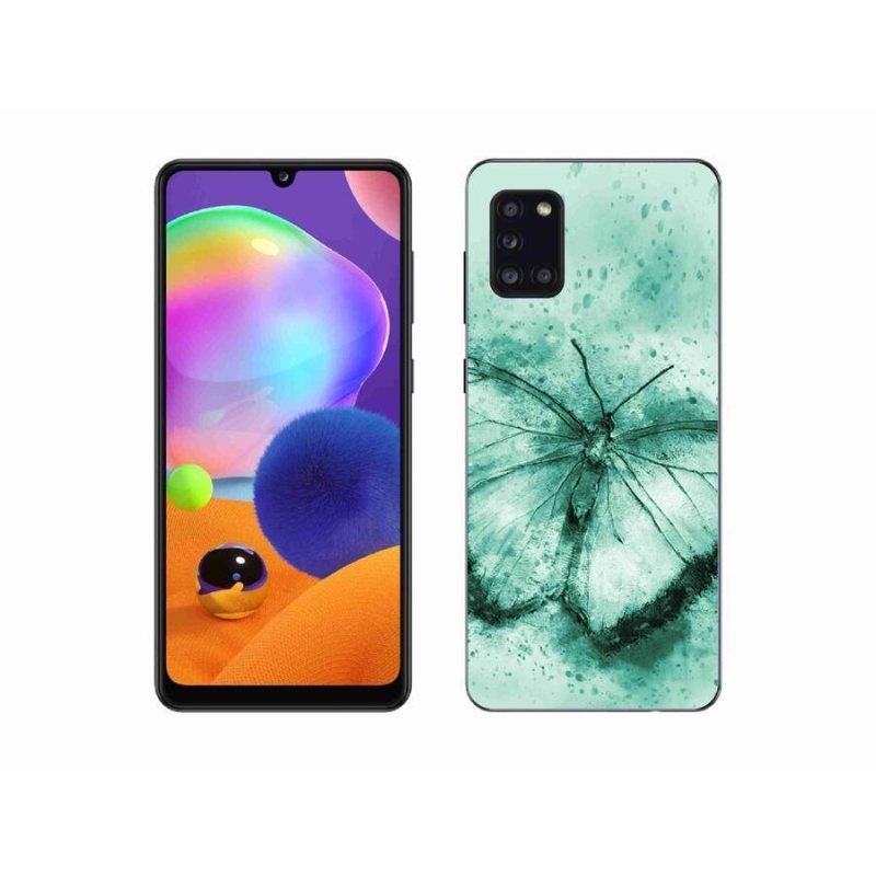 Gél tok mmCase Samsung Galaxy A31 készülékhez - zöld pillangó