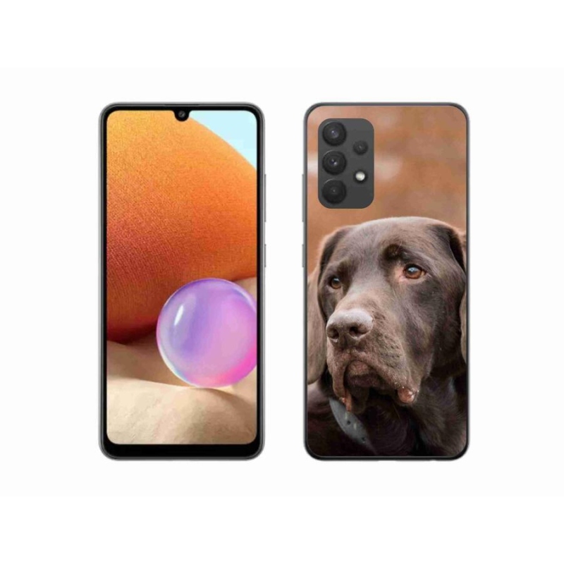 Gél tok mmCase a Samsung Galaxy A32 4G készülékhez - barna labrador
