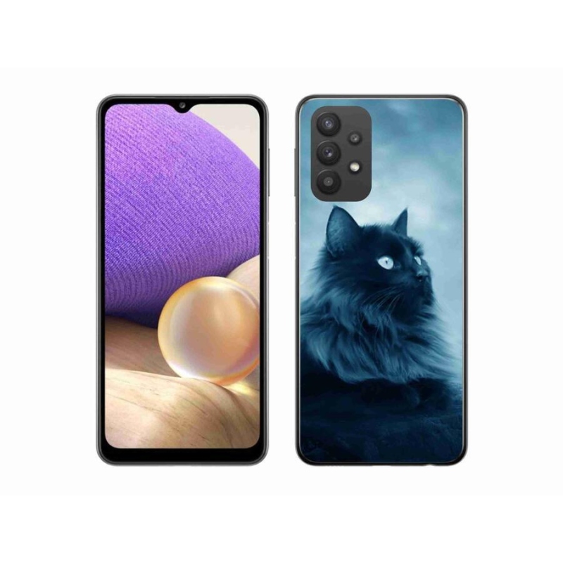 Gél tok mmCase Samsung Galaxy A32 5G - fekete macska 1