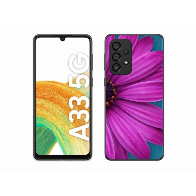 Gél tok mmCase a Samsung Galaxy A33 5G készülékhez - lila százszorszép